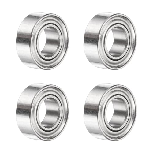 uxcell 4Pcs SMR84ZZ Deep Groove Ball Bearings, 4x8x3mm 440C Stainless Steel Double Shielded Bearings, ABEC 5 - size: 4x8x3mm