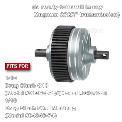 Complete Differential Assembly Upgrades Part for 1/10 Drag Slash C10 F0rd Mustang,(is Ready-toinstall in Any Magnum 272R Transmission) RC Steel Complete Diff Gear,Replace #9480,Titanium - color: Titanium - (Complete Differential Assembly)