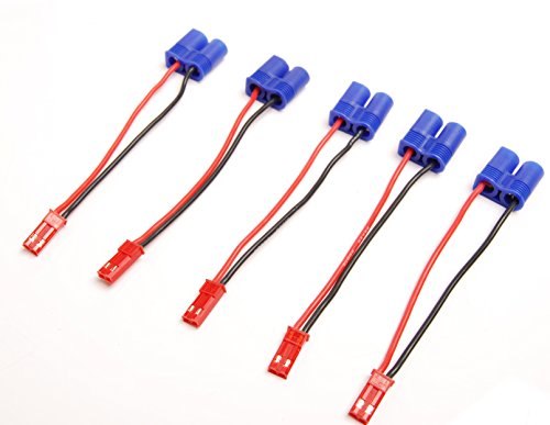 Lot (5) EC3 Male Plug to JST Male Connector Adapter 22awg Wire for RC ESC Power
