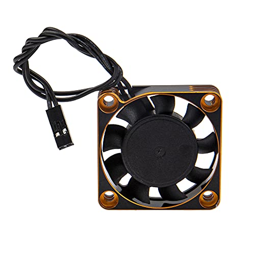 ShareGoo Alloy Brushless Motor ESC Cooling Fan Heatsink 18000RPM 40x40mm JST Plug for 1/8 1/10 1/12 RC Car 540 550 Brushless Motor,4010 (Black-Gold) - color: Black-Gold