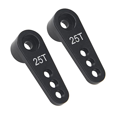 3Pcs ShareGoo Metal 25T Servo Horn 25 Teeth Steering Arm Compatible with Futaba Savox Power HD HSP Servos Motor Compatible with Wltoys Himoto Redcat Traxxas Axial 1/8 1/10 RC Car Truck (Black)