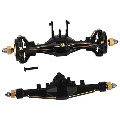 Brass Complete Front & Rear Axle Set with Brass Servo Mount and Steering Link for TRAXXAS TRX4M 1/18 RC Crawler Metal Upgrade Parts (Straight axle Set)