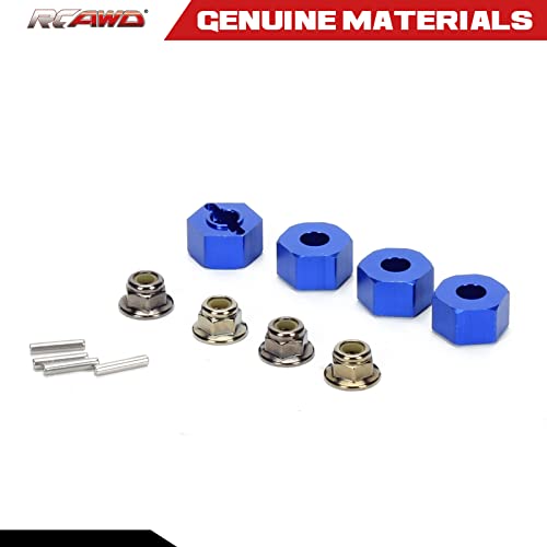 RCAWD 12mm Aluminum Wheel Hex Drive Hub Adaptor (4P) & M4 Locknut (4P) RC Model Car Parts Blue(Orange) - color: Navy Blue
