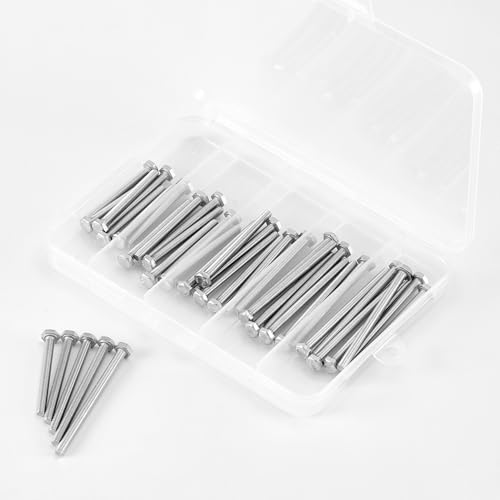 M4 x 40mm 45mm 50mm 55mm 60mm Heavy Duty Hexagon Bolts Hex Head Screws, 304 Stainless Steel, Metric Machine Fully Threaded, Bright Finish, Assortment Kit 40PCS - size: M4 x 40/45/50/55/60mm (40PCS)
