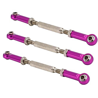 6Pcs 88mm Aluminum Alloy Adjustable Push Rods, Turnbuckle Rod Linkage for RC Car Upgrade Parts, Purple - color: Purple