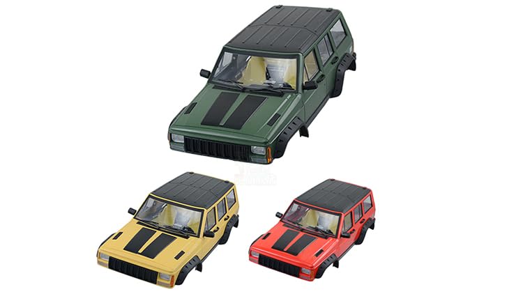 1/10 RC Crawler Hard Body Shell Kit - 313mm Wheelbase Cherokee Body for Axial SCX10, SCX10 II 90046, 90047 & TRX4 Kits (Army Green) - color: Army Green