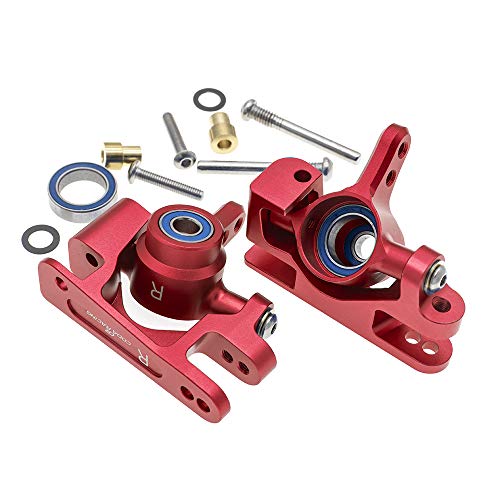 RC Alloy Caster Block&Steering Blocks for Traxxas 1/10 4X4 Slash, Stampede, Rustler 4WD -Replaces Part 6837 6832 - color: Red