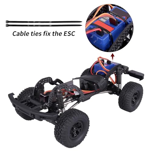 LCG Chassis Kit Carbon Fiber Frame with ECS securing Straps for 1/18 TRX4M Bronco Defender Crawler Car Upgrade Parts