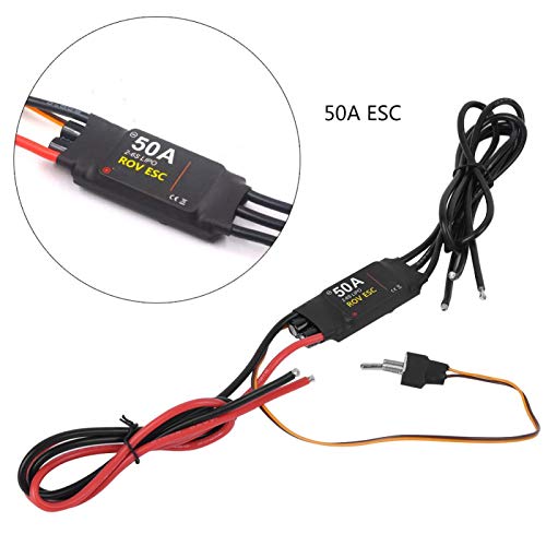 RC ESC, Waterproof Electric Speed Control Brushless ESC 50A 2‑6S Compatible with 24V RC Boat Model Underwater Thruster