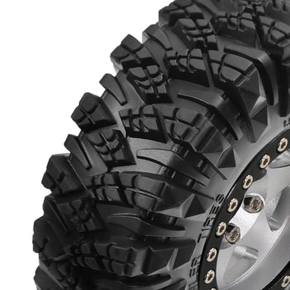 STMU Negative Offset 10.4mm 1.9 Beadlock Wheel Rims Aluminum and 1.9 RC Crawler Tires 4.33 Inch OD Foam Inserts for Traxxas TRX4 Axial SCX10 SCX10 II III RBX10 Redcat Gen 8 (Silvery) - color: Silvery