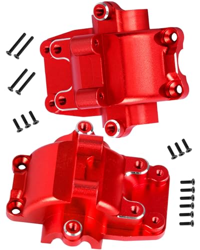 Alloy Gearbox Transmission Case Front&Rear Differential Housing for 1/18 LaTrax Teton Desert Prerunner Rally,Wave Box Gearbox Hops Up,SST-Replaces Part 7530(Red) - color: Red(2pcs)