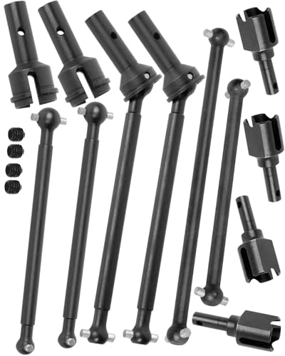 RC Axles Widen Driveshafts Upgrades Part for 1/8 Typhon 6S,Steel #45 Front Rear Drive Shafts,Center CVD Dogbone,Diff Outdrives,Black - color: Black(6pcs)