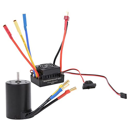 SUNGOOYUE BL3650 3900KV 4P sensorless brushless Motor, 60A Waterproof ESC kit for 1/10 RC Truck, with Aluminum Alloy Construction and Multiple Protection Functions