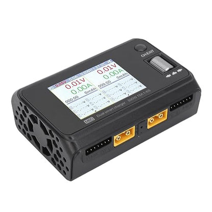 DC Dual , High Performance Compact Dual Channel Balance Charger Portable 5V 2.1A USB Output 500W for Battery