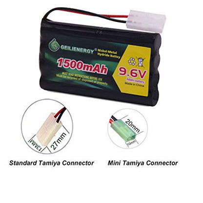 9.6V NI-MH Rechargeable Battery Pack with Standard Tamiya Connector for RC Car, Robots and OTC Genisys 239180 & EVO Scanner(2 Pack) - color: 2 pack 9.6V Battery