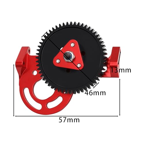 LCG Metal Prefixal Gearbox Set with 30% Overdrive Gear Front Motor Transmission Transfer Case for Axial 1/10 RC Crawler SCX10 I II 90046 Capra TRX4 Upgrades (red) - color: Red