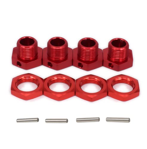 Aluminum RC 17mm Hex Wheel Nuts Adapter for Arrma 6s BLX Infraction Limitless Mojave Typhon hopups Upgrade Parts 8 pcs/Set(Red) - color: Red