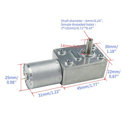 DC Worm Gear Motor 370WG 12V DC 130RPM Inversion Reducer for Automation Equipment - size: 12V, style: 130 RPM