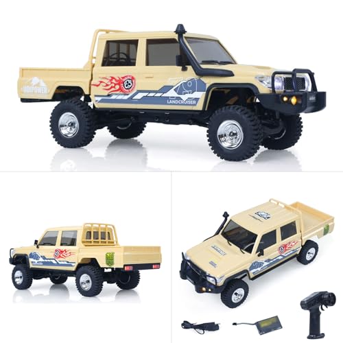 TOUCAN RC HOBBY 1/18 UCX1801PRO Radio Control Crawler RC Off Road Car Pickup Metal Gears ABS Shell Light System Battery RTR No Sounds for Ages 14+ - color: Yellow