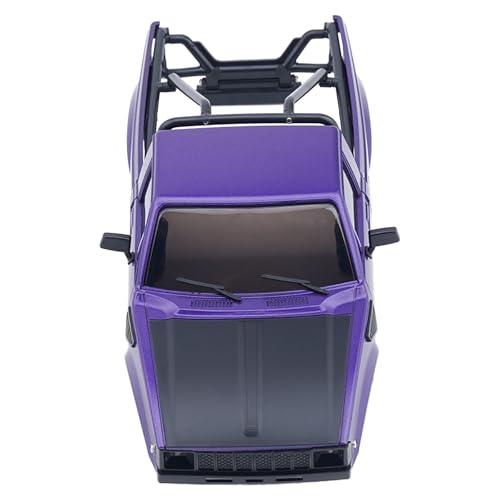 DJX SCX24 Body Shell with Bed Rack for Axial SCX24 C10 Bronco Wrangler Base Camp 1/24 RC Crawler Car (Purple) - color: Purple