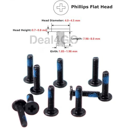 Deal4GO M2x8mm Flat-Head Phillips Screw Replacement for ASUS Dell HP Acer Lenovo MSI Laptop Bottom Case Hard Drive Carrier - size: M2x8.0mm
