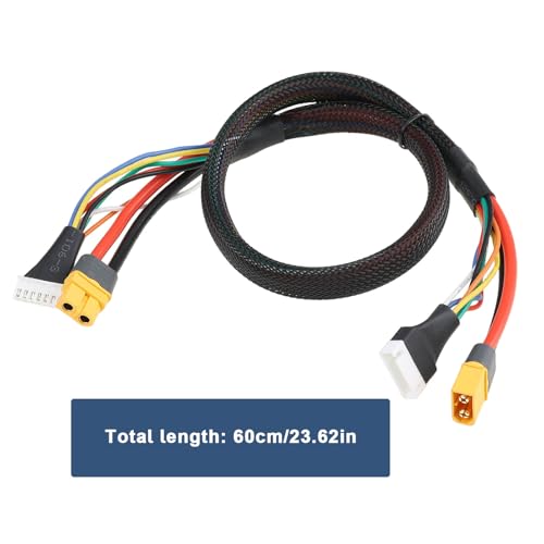 6S Charge Balance Battery Cable XT60 Male to XT60 Female Lipo Connector 12AWG for RC Cars Trucks Buggies, 60cm