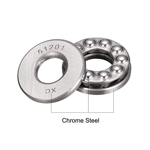 uxcell 51201 Miniature Thrust Ball Bearing 12mm x 28mm x 11mm Chrome Steel with Washer 2pcs - size: 12mmx28mmx11mm