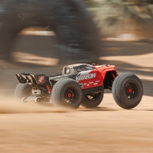 ARRMA RC Truck KRATON 4X4 4S BLX 1/10TH 4WD Speed Monster Truck RTR (Battery and Charger Not Included), Red, ARA4408V2T3 - color: Red