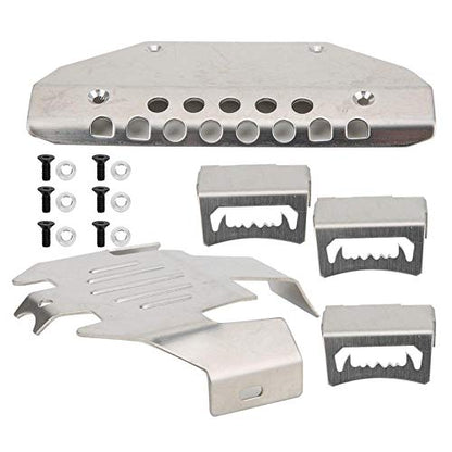 Tbest RC Accessory, 5Pcs Stainless Steel 6-Wheels Remoted Control Crawler Car Chassis Armors Skid Plate RC Vehicle Model Car Replacement Accessory Fit for -6 G63 Skid Plate