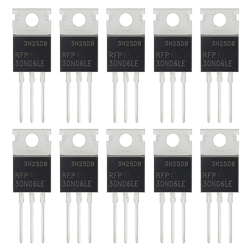 RFP30N06LE N-Channel Power MOSFET Transistors 30A 60V P30N06LE Mosfets Transistor 30 Amp 60 Volt TO-220 (Pack of 10Pcs) - style: RFP30N06LE