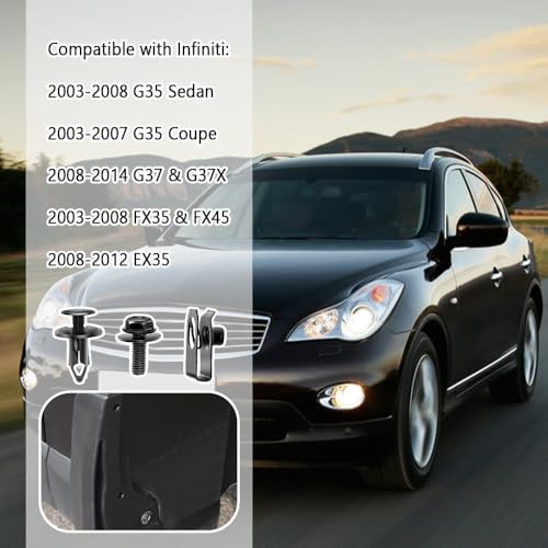 70PCS Under Engine Splash Guard Bolts Screws,Engine Splashs Shield Clips,Durable Splash Shield Guard Under Car Clips Car Accessories Compatible with Infiniti G35 G37 EX35 FX35 (70PCS) - color: 70PCS