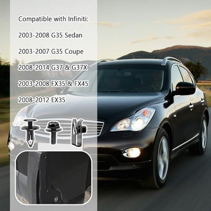 70PCS Under Engine Splash Guard Bolts Screws,Engine Splashs Shield Clips,Durable Splash Shield Guard Under Car Clips Car Accessories Compatible with Infiniti G35 G37 EX35 FX35 (70PCS) - color: 70PCS