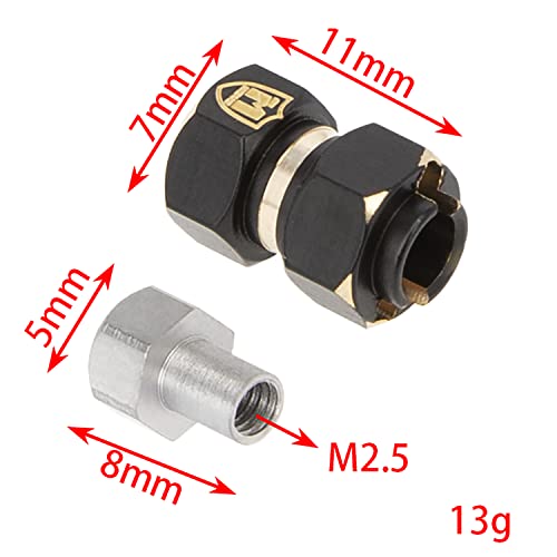 MEUS RACING TRX4M Brass Wheel Spacer 10mm(+6mm) Hex Extension Adapter for Redcat Ascent-18 TRX4M Defender Bronco K10 F150 1/18 RC Crawler Car Upgrades Parts
