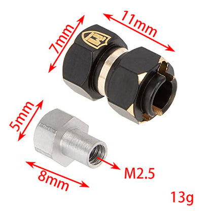 MEUS RACING TRX4M Brass Wheel Spacer 10mm(+6mm) Hex Extension Adapter for Redcat Ascent-18 TRX4M Defender Bronco K10 F150 1/18 RC Crawler Car Upgrades Parts