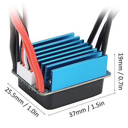 RC 35A Sensorless Brushless ESC Speed Controller, Waterproof 35A ESC for 1/10 1/14 1/16 1/18 RC Car, High Performance 4 Poles ESC with Overheat Protection and Splash - Proof Design