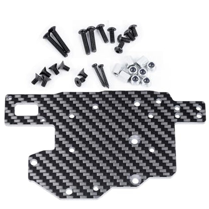RC Car Carbon Fiber ESC Mounting Fixing Plate ESC Mount Plate ESC Bracket Mounting Bracket Upgrade Parts Compatible with Arrma Kraton 6S V4&V5 BLX Typhon 6S TLR 1/8 RC Car