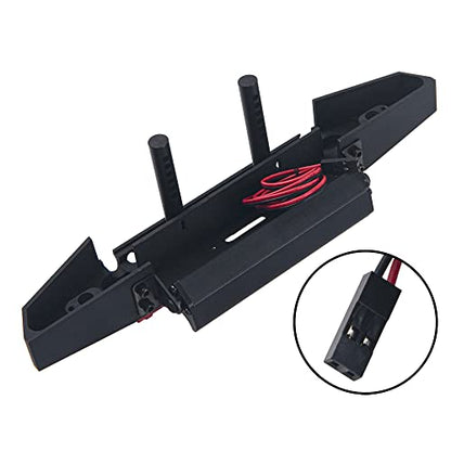 ShareGoo Metal Front Bumper with Lights Bar Tow Trailer Compatible with Traxxas TRX-4 Axial SCX10 90046 90047 SCX10 II 1/10 RC Crawler Car