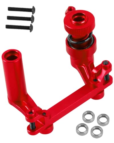 RC Steering Bellcranks Servo Saver Upgrades Part for 1/10 T-Maxx/E-Maxx,Aluminum Steering Bellcranks Servo Saver Hops up,#4945,Red - color: Red - (Parts)