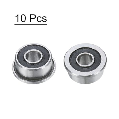 uxcell F693-2RS Flanged Ball Bearing 3x8x4mm Double Sealed Chrome Steel Flange Bearings, 10pcs - size: F693-2RS