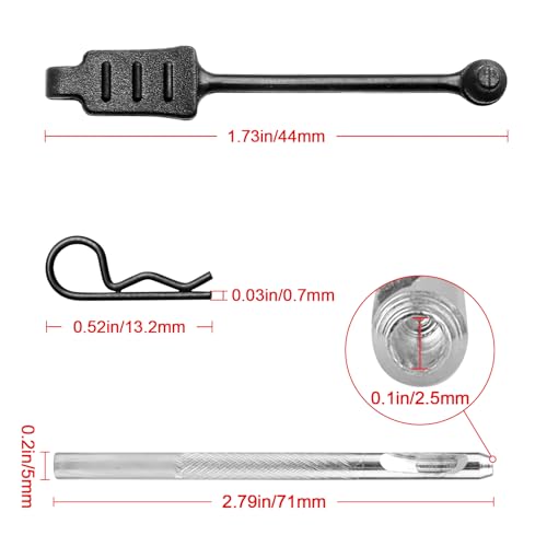 10PCS AllinRC RC Body Clips with Pull Tabs & 2.5mm Body Reamer Universal 1/24 1/28 1/36 Scale RC Clips Upgrades for Axial SCX24 Deadbolt C10 Gladiator Kyosho Mini-Z Wltoys K969 K989 (0.7mm Rod) - size: 0.7mm Rod