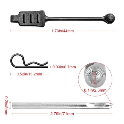 10PCS AllinRC RC Body Clips with Pull Tabs & 2.5mm Body Reamer Universal 1/24 1/28 1/36 Scale RC Clips Upgrades for Axial SCX24 Deadbolt C10 Gladiator Kyosho Mini-Z Wltoys K969 K989 (0.7mm Rod) - size: 0.7mm Rod