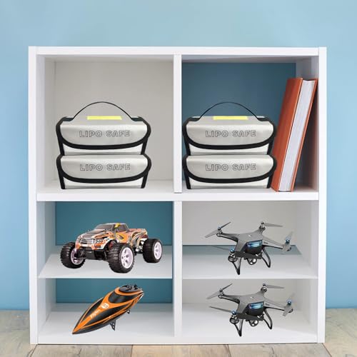 2PCS 185x60x75mm Lipo Safe Bag Fireproof Explosionproof Bag Safe Accessories for Hobby Remote & App Controlled Vehicle Lipo Batteries Storage and Charging, bag185