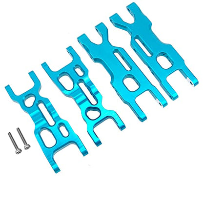 Metal Front & Rear Suspension Arms A-Arms Set Compatible with Losi 1/18 Mini-T 2.0 2WD Stadium RC Truck Hop-Up Parts (Blue) - color: Blue