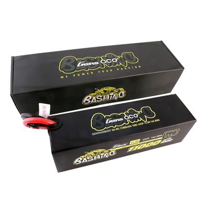 Gens ace 11000mah 4S2P 100C 14.8V G-Tech Bashing Pro Lipo Battery Pack with EC5 Plug(2 Pcs) - size: 4S2P 11000mAh