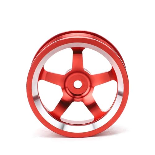 HERCHR RC Wheel Hub, 4Pcs Aluminum Alloy Wheel Rim Hub Accessory Parts for HSP94123 1/10 RC Drift Crawler Car - color: Red
