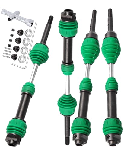 CVD Axles Driveshafts Upgrades Part for 1/10 Slash Rustler Stampede Hoss VXL 4X4 4WD,4Pcs Front Rear Transmission Universal Drive Shaft,Replace #6852R,#6851R,Green - color: Green - 4pcs