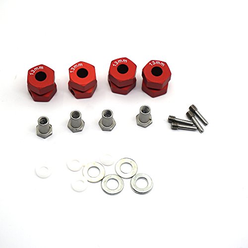 4PCS RC Wheel Spacers 12mm Aluminum Wheel Hex Hub 13mm Offset Extension Hex Drive Adapter Combiner Coupler Compatible with Axial Wraith 90048 RR10 1/10 RC Crawler Car Upgrades
