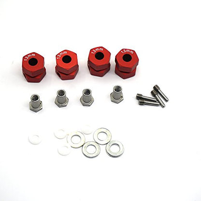 4PCS RC Wheel Spacers 12mm Aluminum Wheel Hex Hub 13mm Offset Extension Hex Drive Adapter Combiner Coupler Compatible with Axial Wraith 90048 RR10 1/10 RC Crawler Car Upgrades