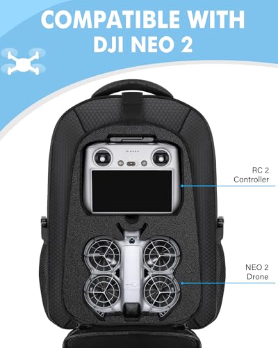 Neo 2 Case, for DJI RC 2, RC-N3 / RC-N2 Controller, Drone Backpack | Fits 15.6'' Laptop, Expandable, 30L Waterproof Drone Backpack, Hard Carrying Case for DJI Fly More Combo, Travel Backpack