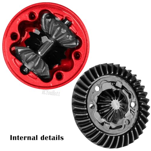 RC Diff Gear 37T Upgrades Part for 1/10 Slash 4X4 VXL/Rustler 4X4 VXL/Stampede 4X4 VXL/Hoss 4X4 VXL/XO-1,Front Rear Differential Hop Ups,Red - color: Red-(upgrades Part）
